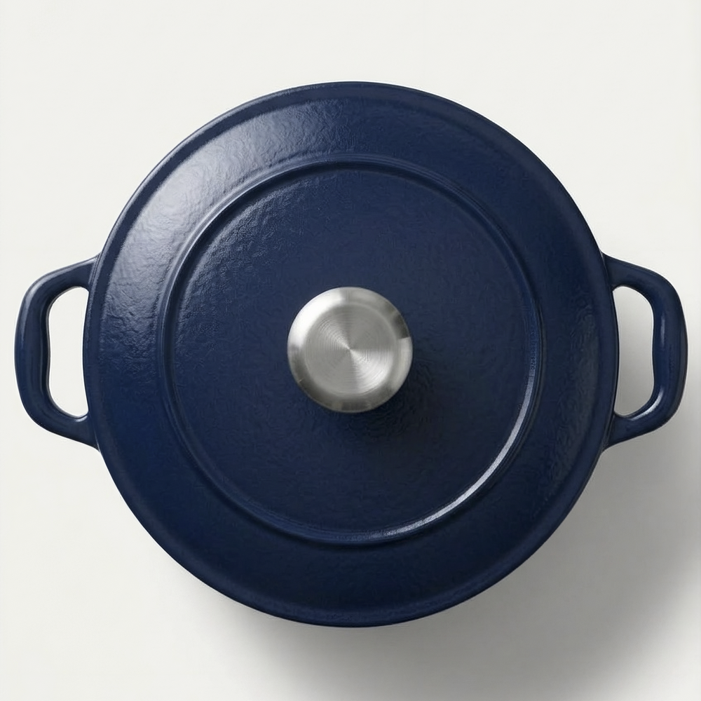 Brut et Belle "Tramontina" 5.5qt Enameled Dark Blue Cast Iron Dutch Oven