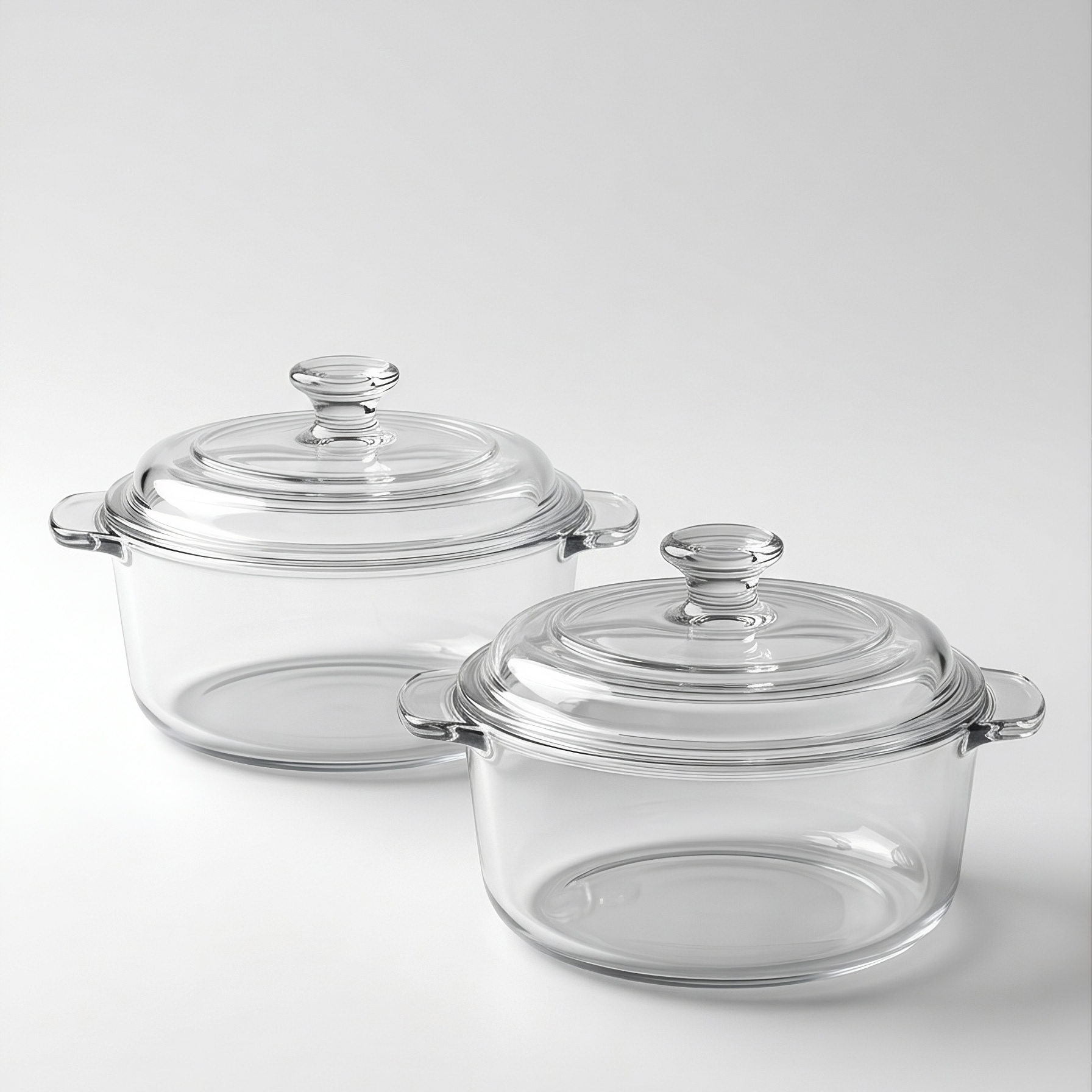 Brut et Belle "Clarté" Artisan Glass Cocotte Duo (Set of 2)